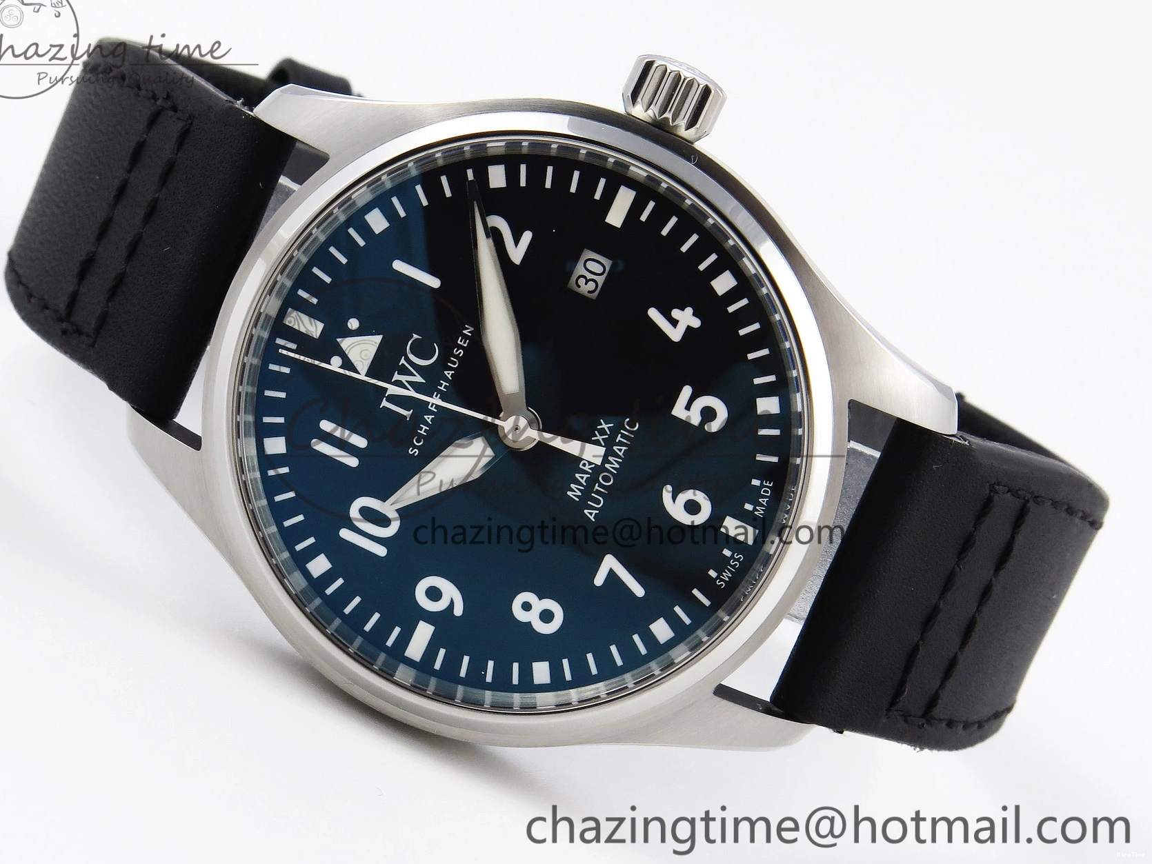 MIROTIME 0331 Pilot Mark XX IW328201 ZF 1:1 Best Edition Black Dial on Black Leather Strap A Affordable 7028